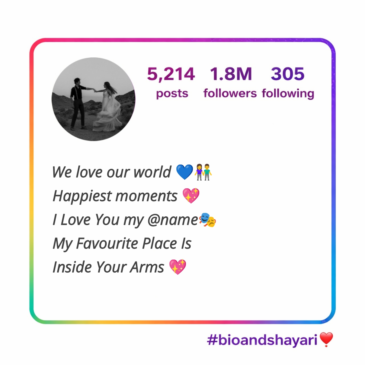 70+ 💕 Love Bio For Instagram & Couple Instagram Bio - Bio&shayari.com